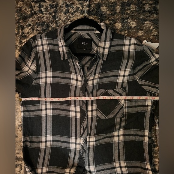 RAILS flannel ellson button down plaid black white shirt medium - Picture 10 of 10